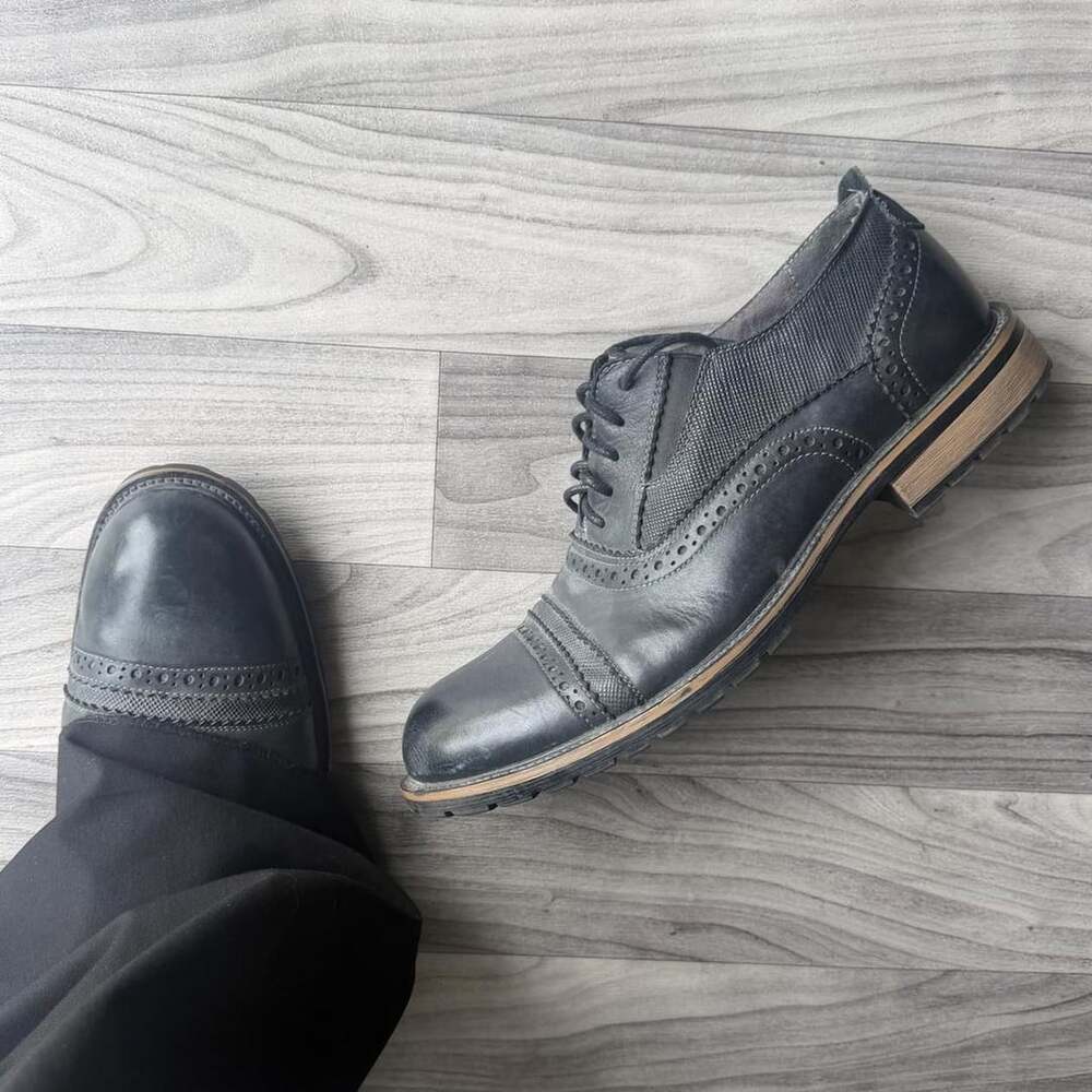 Steve Madden Branner Wingtip Oxford Size 13 Black Leather Dress Shoes